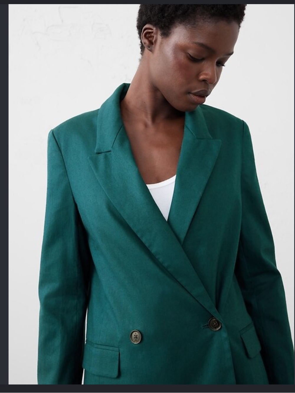 Banana Republic Deep Teal Boyfriend Blazer